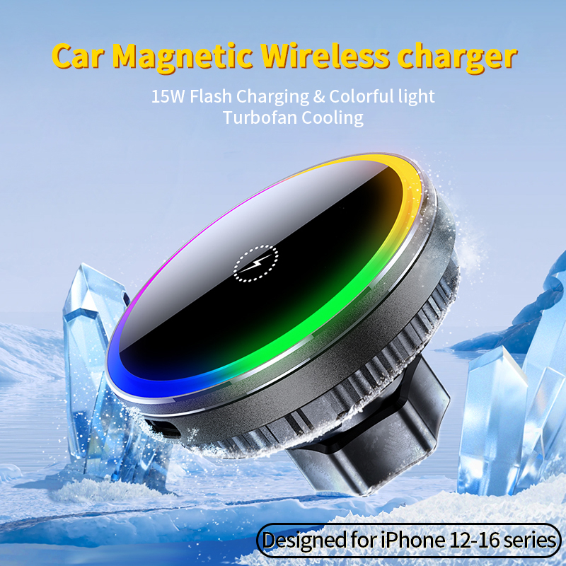Magnetic Phone Holder For Car Vent - Fan Cooling Car Magnetic Bracket Wireless