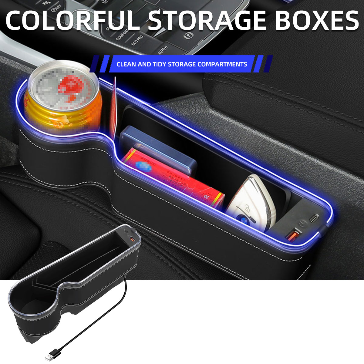 Car Seat Gap Filler Cup Holder - Seat Gap Filler Organizer With Usb Charger ulasan dan harga
