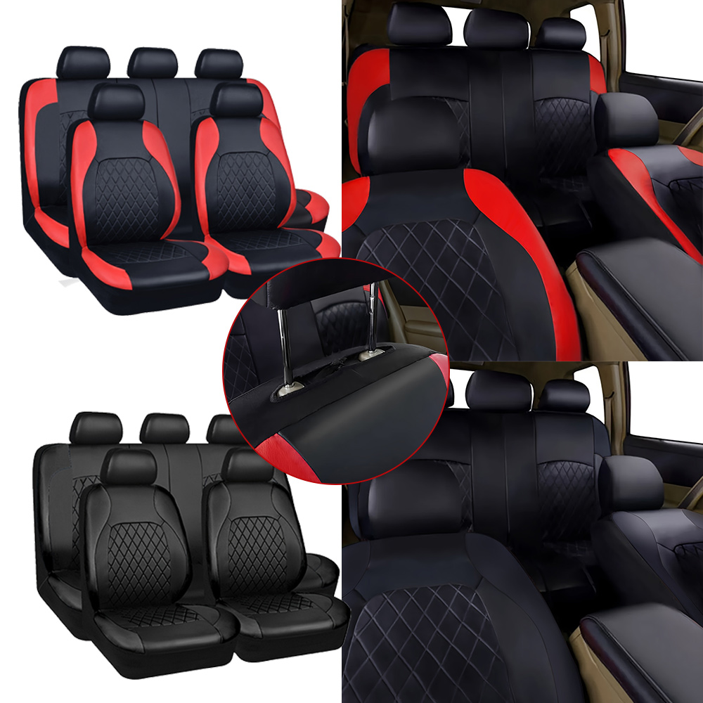 New Car Seat Covers Quilted Di - Leather Car Seat Covers Full Set Universal ulasan dan harga