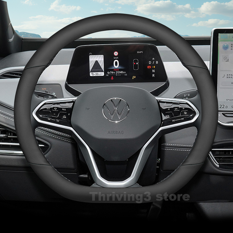 Leather car steering wheel cov - Car Steering Wheel Cover Anti Slip Breathable ulasan dan harga