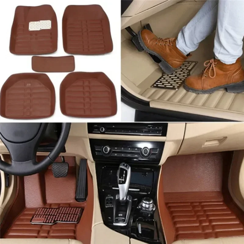 5pcs Premium Easy Clean Waterp - Car Floor Mats Universal Waterproof Leather ulasan dan harga