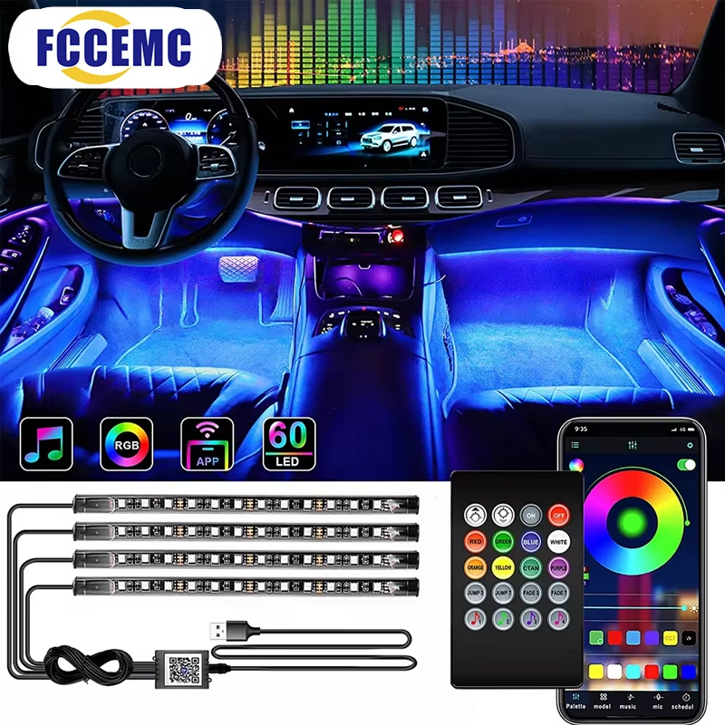 RGB Backlight Remote App Music - Led Ambient Interior Car Lights App Control ulasan dan harga