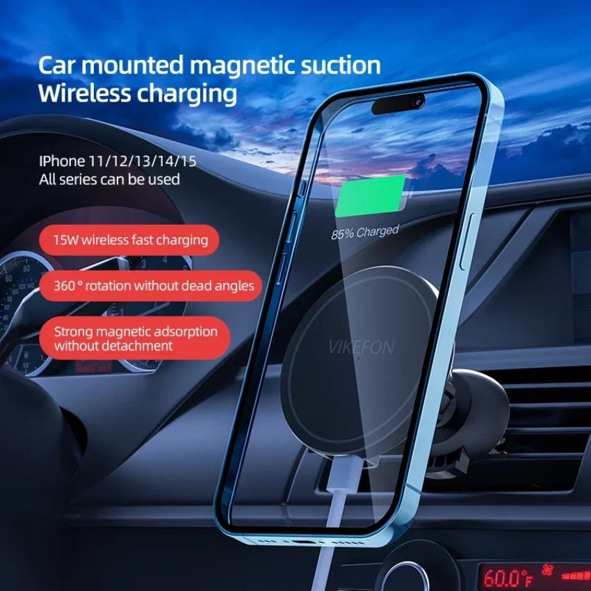 Car Wireless Charger Magnetic  - Magnetic Phone Holder For Car Vent ulasan dan harga