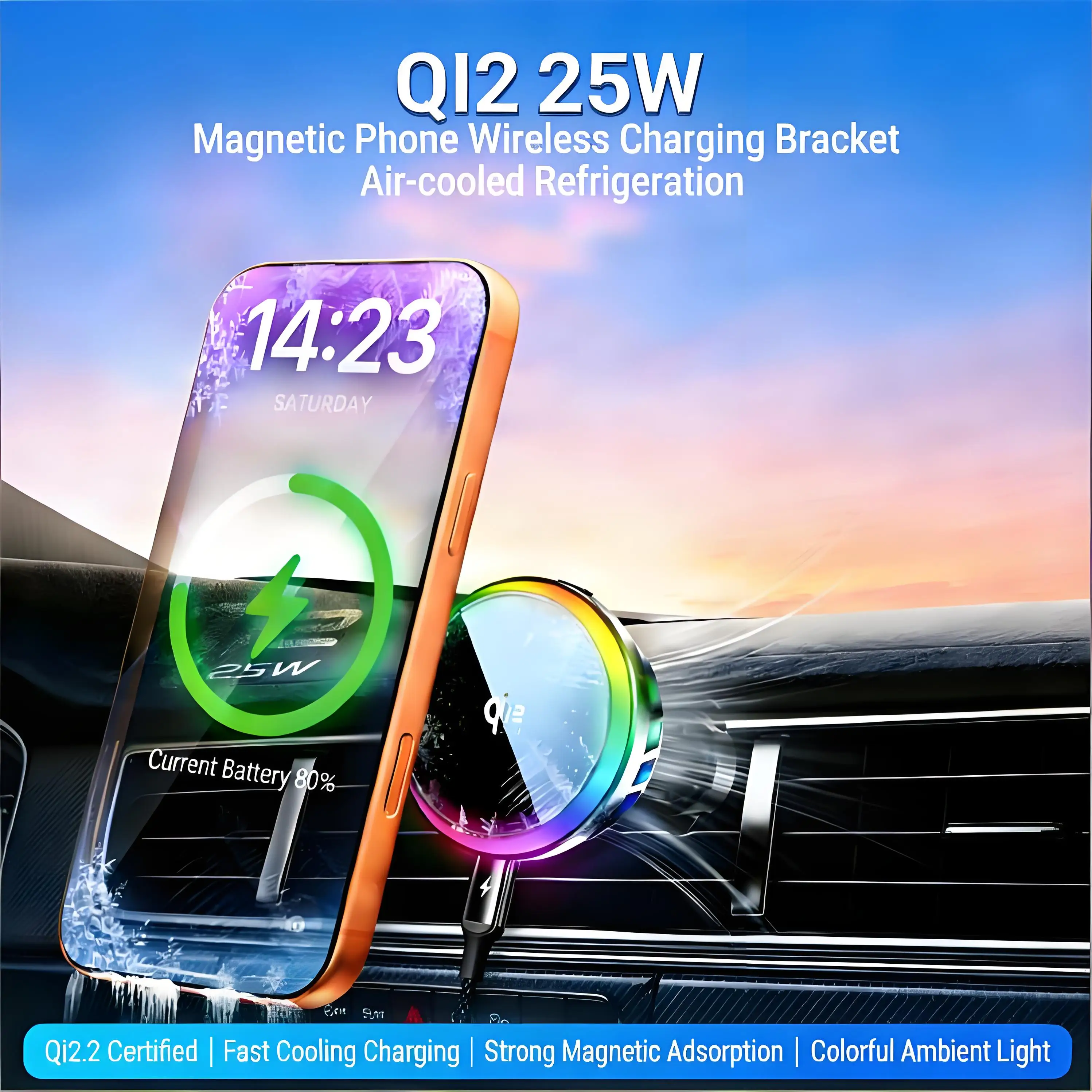 Magnetic 25W Wireless Car Char - Magnetic Phone Holder For Car Vent ulasan dan harga