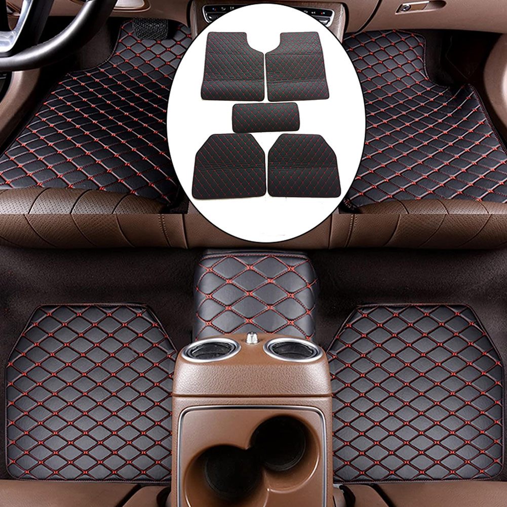 5PCS/Set Leather Car Floor Mat - Car Floor Mats Universal Waterproof Leather ulasan dan harga