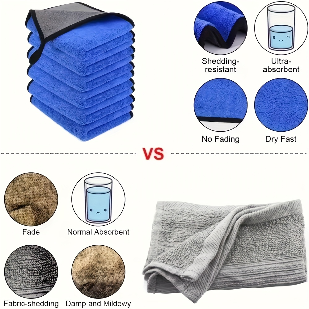 1-10pcs Microfiber Car Cleanin - Microfiber Car Drying Towel Super Absorbent ulasan dan harga