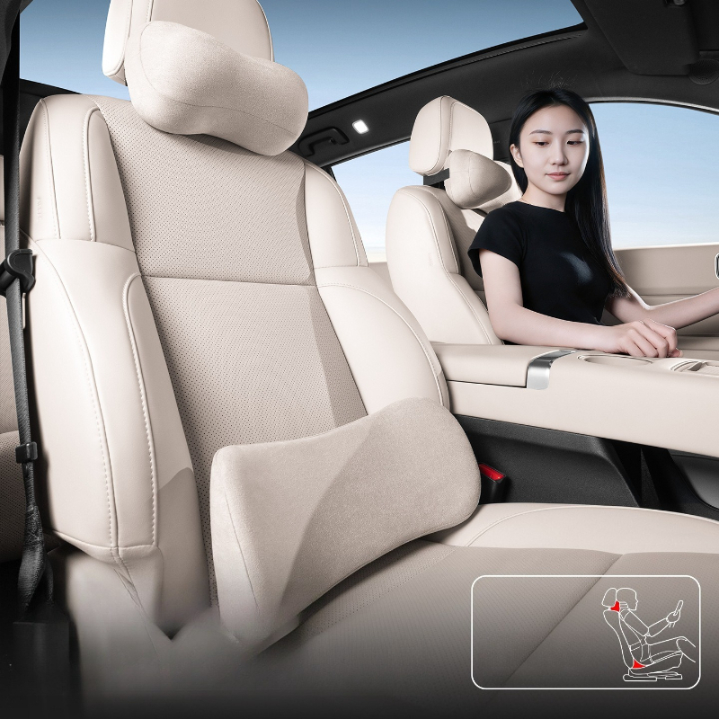 Suede Car Neck Pillow Lumbar S - Memory Foam Car Neck Pillow Lumbar Support ulasan dan harga