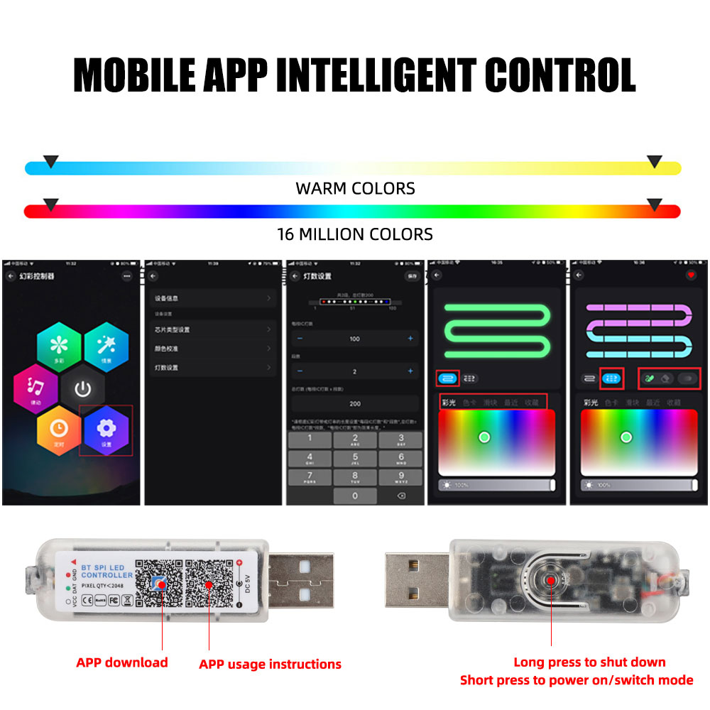 1/2in1 110cm 140cm Acrylic Int - Led Ambient Interior Car Lights App Control ulasan dan harga